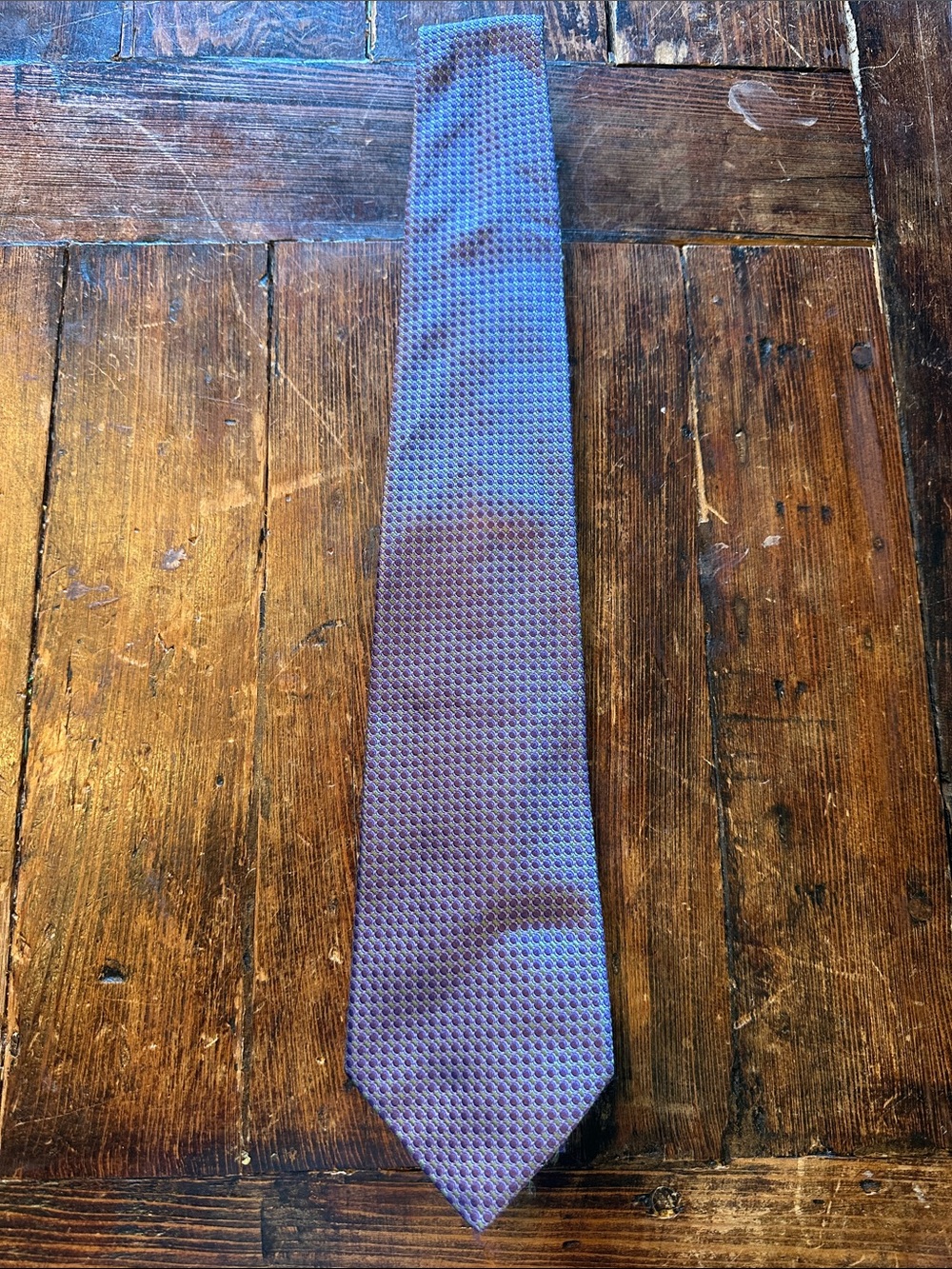 Men's Textured William Henry Purple-Gray Tie - Modern Business Finish